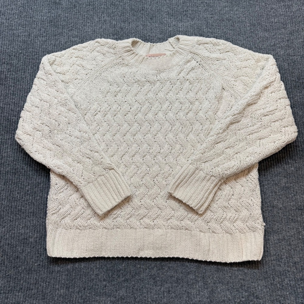 Philosophy Republic Chenille Cable Knit Sweater Womens L Cream Rory Gilmore